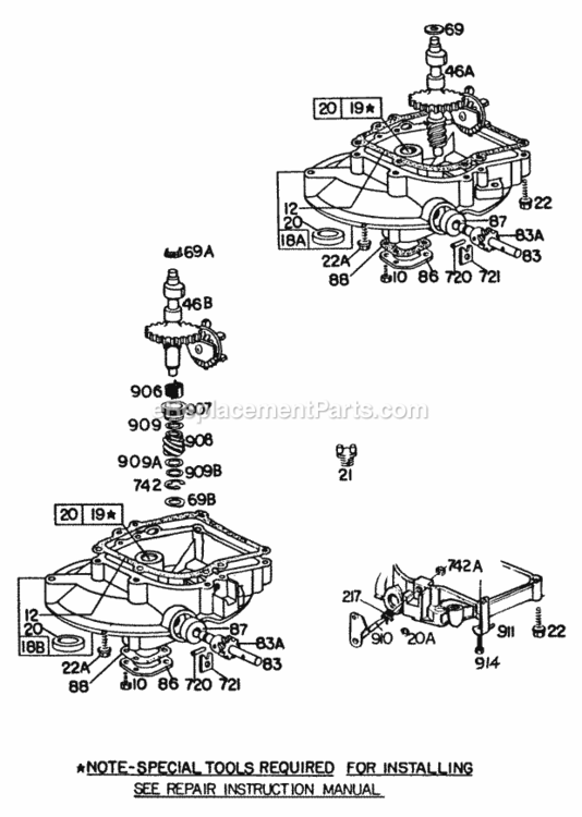 Page A† Diagram and Parts List for 092982-0978-99  Briggs and Stratton Engine